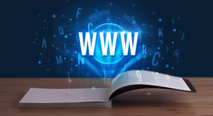 Technology abbreviation coming out from an open book
