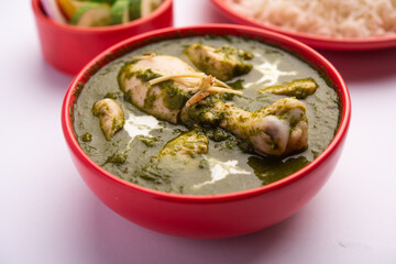 Green Palak chicken Curry
