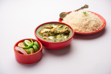 Green Palak chicken Curry