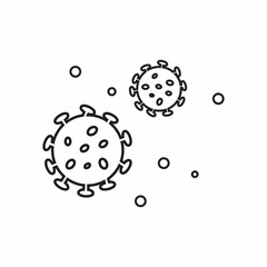 Virus line icon. Outline thin line flat illustration