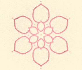 Pink flower outline Mandala background.