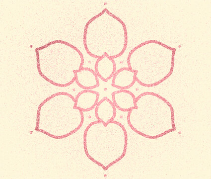 Pink flower outline Mandala background.