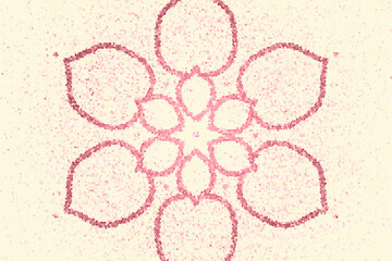 Pink flower outline Mandala background.