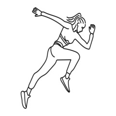 Fototapeta na wymiar striped illustration Athlete girl running sport jogging training