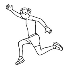 striped illustration of man athlete running sport jogging training
