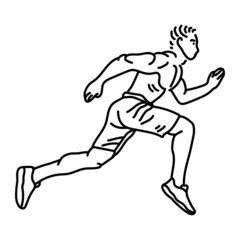 striped illustration of man athlete running sport jogging training