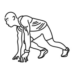 striped illustration of man athlete running sport jogging training