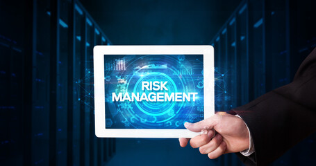 Person holding tablet, business concept