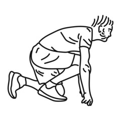 striped illustration of man athlete running sport jogging training