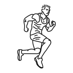 Fototapeta na wymiar striped illustration of man athlete running sport jogging training