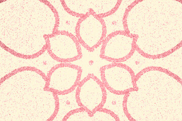 Pink flower outline Mandala background.