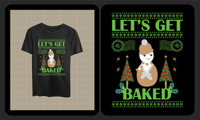  Let's get Backed T shirt Template Design, Christmas T shirt Design.