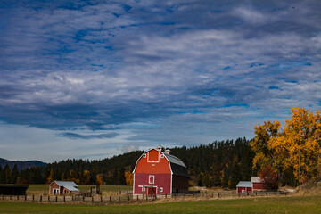 red barn and sky