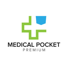 Obraz premium medical pocket logo icon vector template