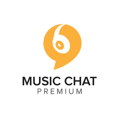 Music Talk Logo Icon Vector Template