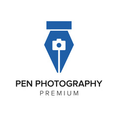 pen photography logo icon vector template