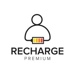 recharge logo icon vector template