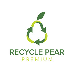 recycle pear logo icon vector template