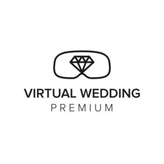 Virtual Wedding Logo icon vector template