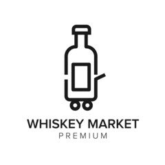 whiskey market logo icon vector template