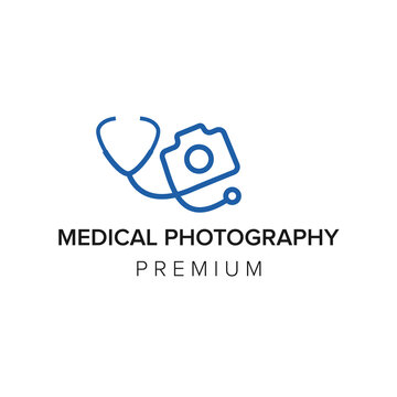 medical photography logo icon vector template