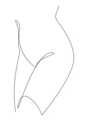 Silhouettes of a girl, human legs, feet in a modern one line style. Continuous line drawing, aesthetic outline for home decor, posters, wall art, stickers, logo. Vector illustration.