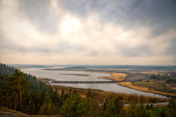 view from Mount Paaso near the city of Sortavala in Karelia.