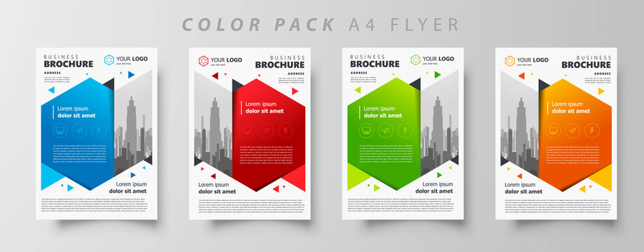 Set Flyer brochure design template, cover size A4