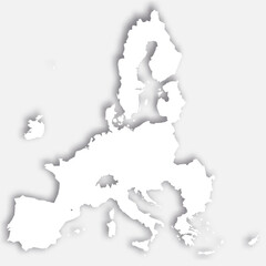 White 3D map of European Union