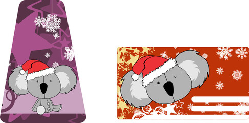 cute kawaii koala character cartoon christmas gift card illustration in vector format © MARCO HAYASHI