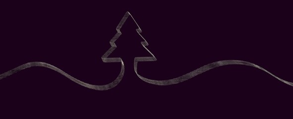 merry christmas card modern 3d minimal tree