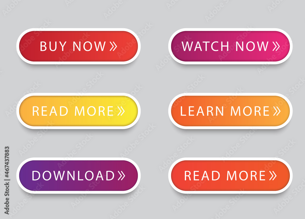Poster button icons set isolated on gray background. collection of trendy buttons icon for web site, icon t