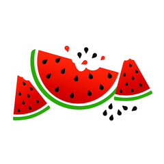 slice of watermelon in vector 