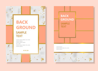 Abstract marble poster template set isolated on pink background. Collection of modern cover for web site,poster,placard and wallpaper. Useful for banner,presentation card,brochure and print material