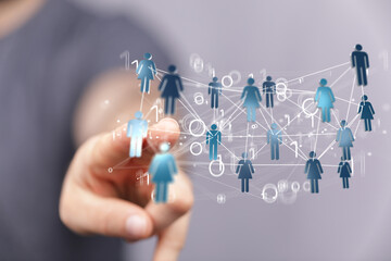 videoconference group of people talking in social network