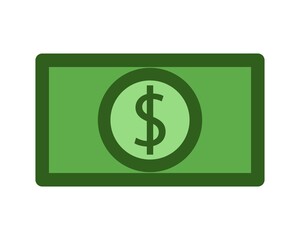 Money US dollar icon. United States Dollar banknote. Vector illustration.