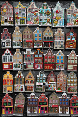 Fototapeta na wymiar Magnet souvenirs in Amsterdam, vertical
