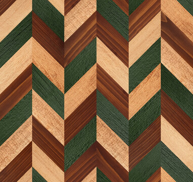 Seamless parquet floor texture with mosaic chevron pattern.  Wooden background.