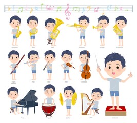 クラシック音楽演奏に関する無課金アバター男性のセット