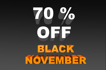 Promotion discount on purchase of 70% off black November