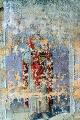painting of the walls of an abandoned Orthodox church