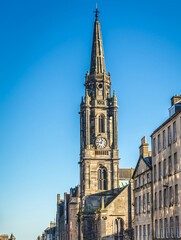 Fototapeta na wymiar Tower of Tron Kirk church, Royal Mile in Edinburgh city, Scotland