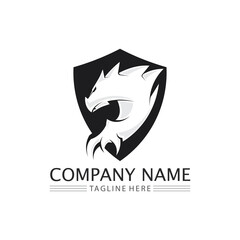 Dragon vector icon illustration logo head animal