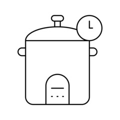 Creative rice cooker icon vector black outline