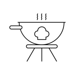 Creative cooking pan icon vector black