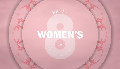 Festive brochure international womens day pink luxury pattern