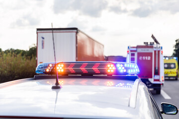 Blaulicht an Unfallstelle