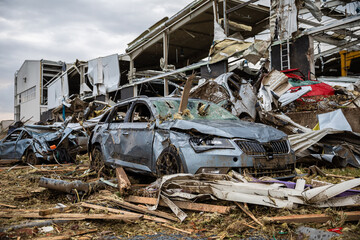 Schäden durch Tornado Katastrophe 