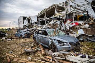 Schäden durch Tornado Katastrophe 