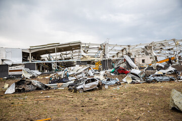 Schäden durch Tornado Katastrophe 